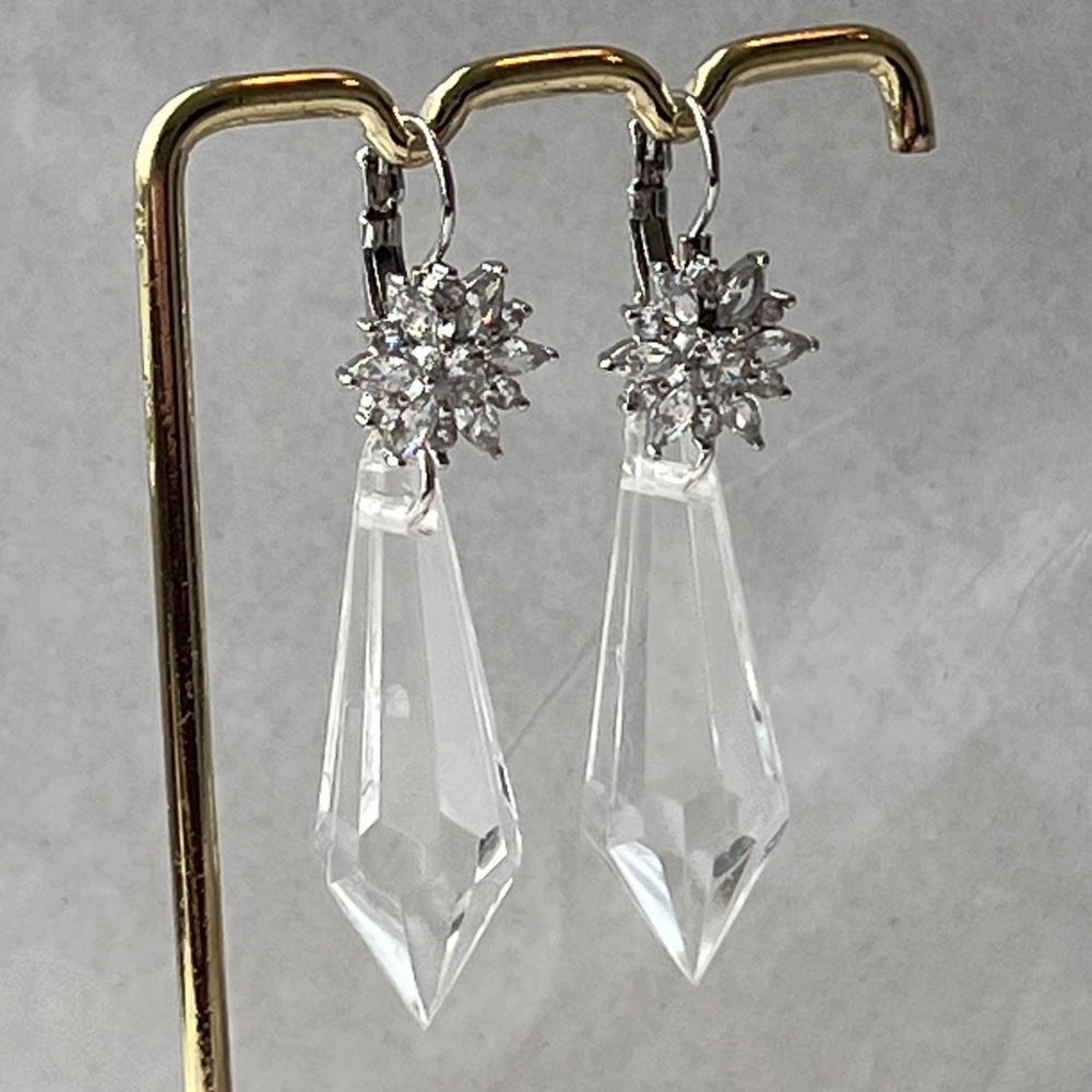 Nosferatu Ellen’s Pendulum Earrings Handmade Replicas Flower Hoops + Crystals - Picture 6 of 11